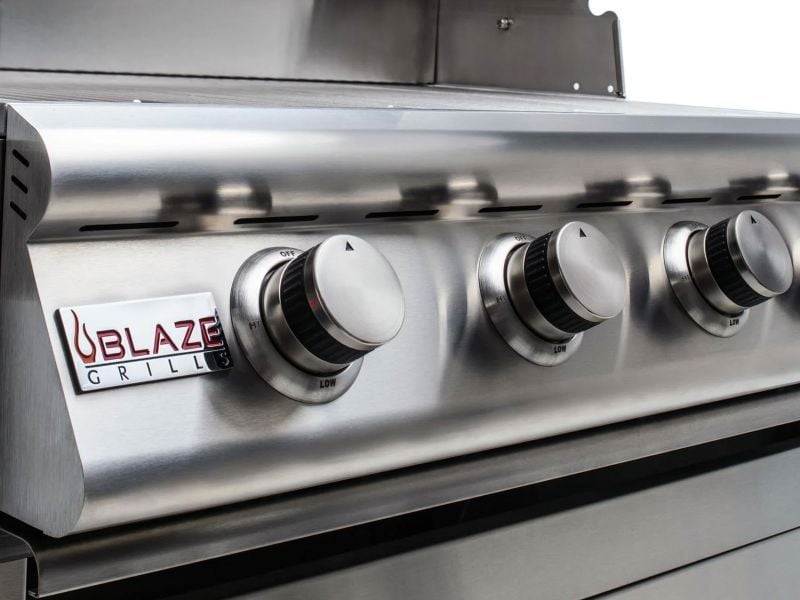 Blaze 6 Ft BBQ Island with 32-Inch LBM Series 4-Burner Gas Grill in Stainless Steel