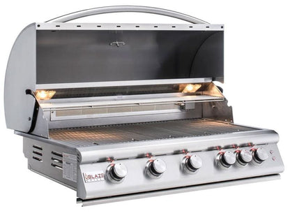 Blaze Premium LTE 40-Inch 5-Burner Built-In Gas Grill With Rear Infrared Burner & Grill Lights