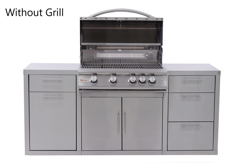 Blaze BBQ Island For Premium 32" LTE Series Natural Gas Grill, Stainless Steel