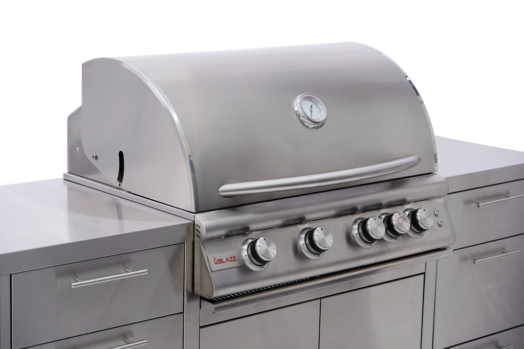 Blaze BBQ Island For Premium 32" LTE Series Natural Gas Grill, Stainless Steel