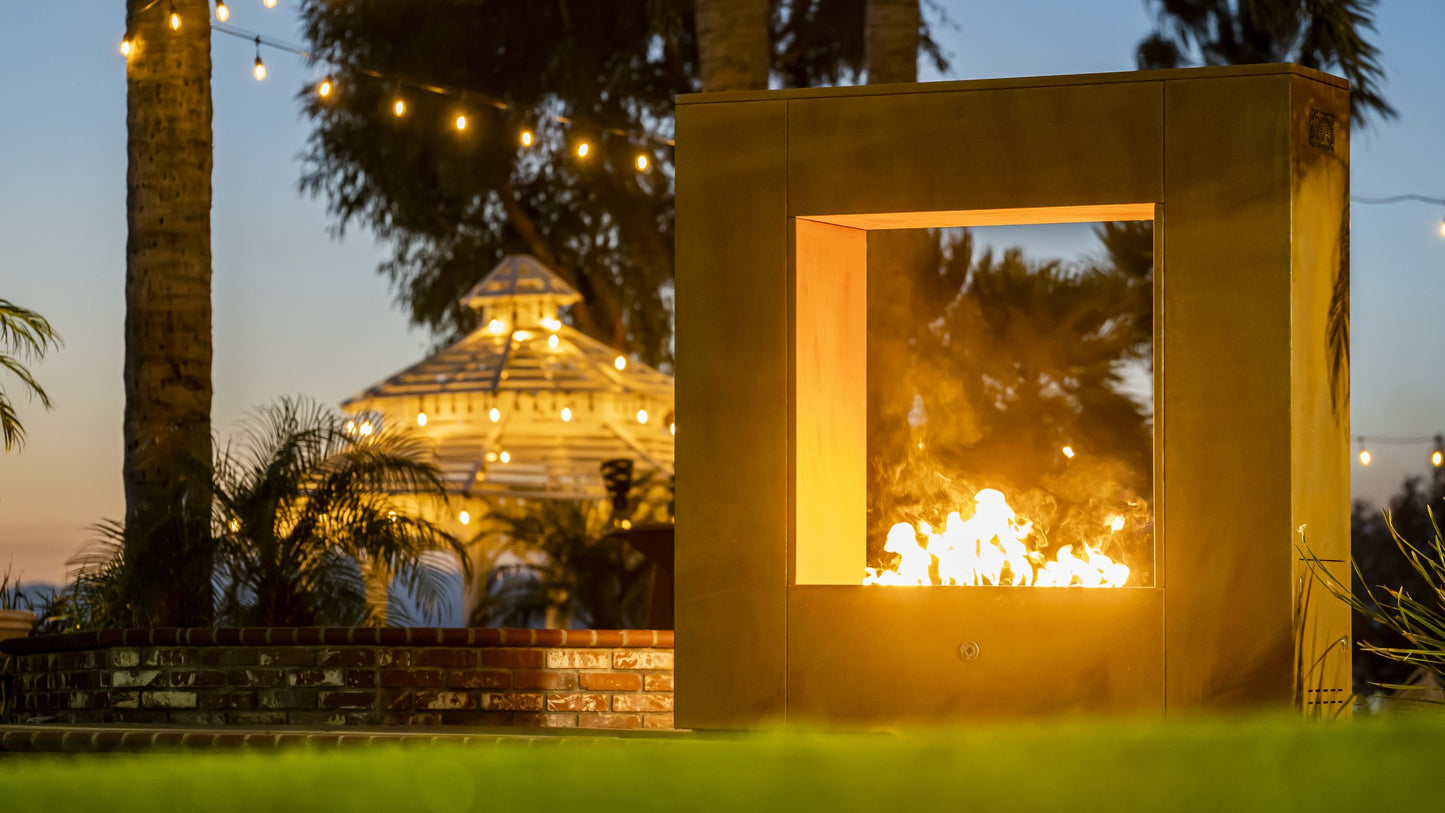 The Williams Outdoor Fireplace - Corten Steel