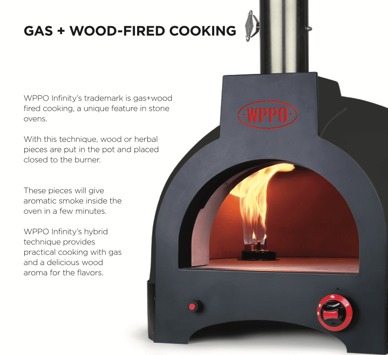 WPPO Infinity 66 Wood/Gas Hybrid - 3 Pizza Oven