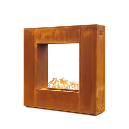 The Williams Outdoor Fireplace - Corten Steel