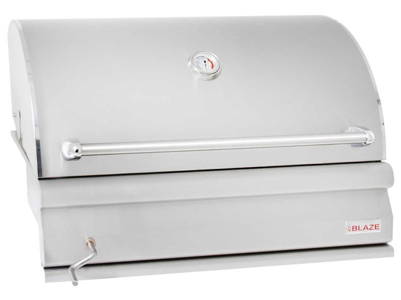 Blaze 32-Inch Built-In Stainless Steel Charcoal Grill With Adjustable Charcoal Tray