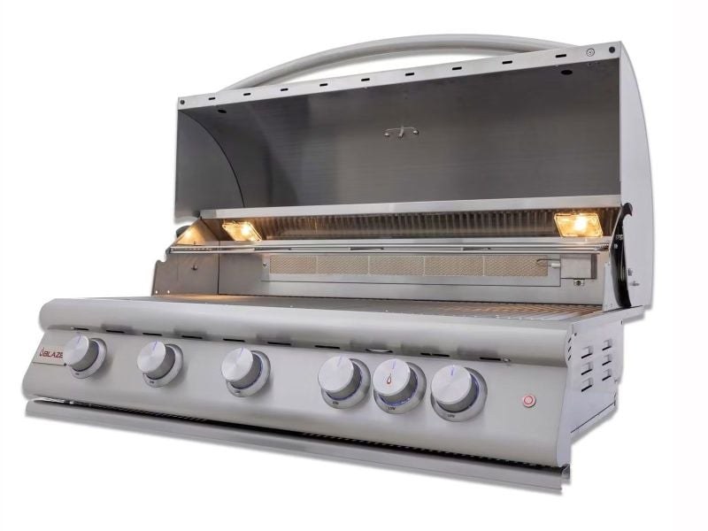 Blaze Premium LTE 40-Inch 5-Burner Built-In Gas Grill With Rear Infrared Burner & Lift-Assist Hood